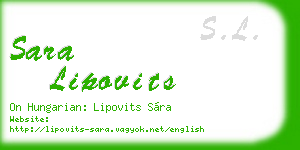 sara lipovits business card